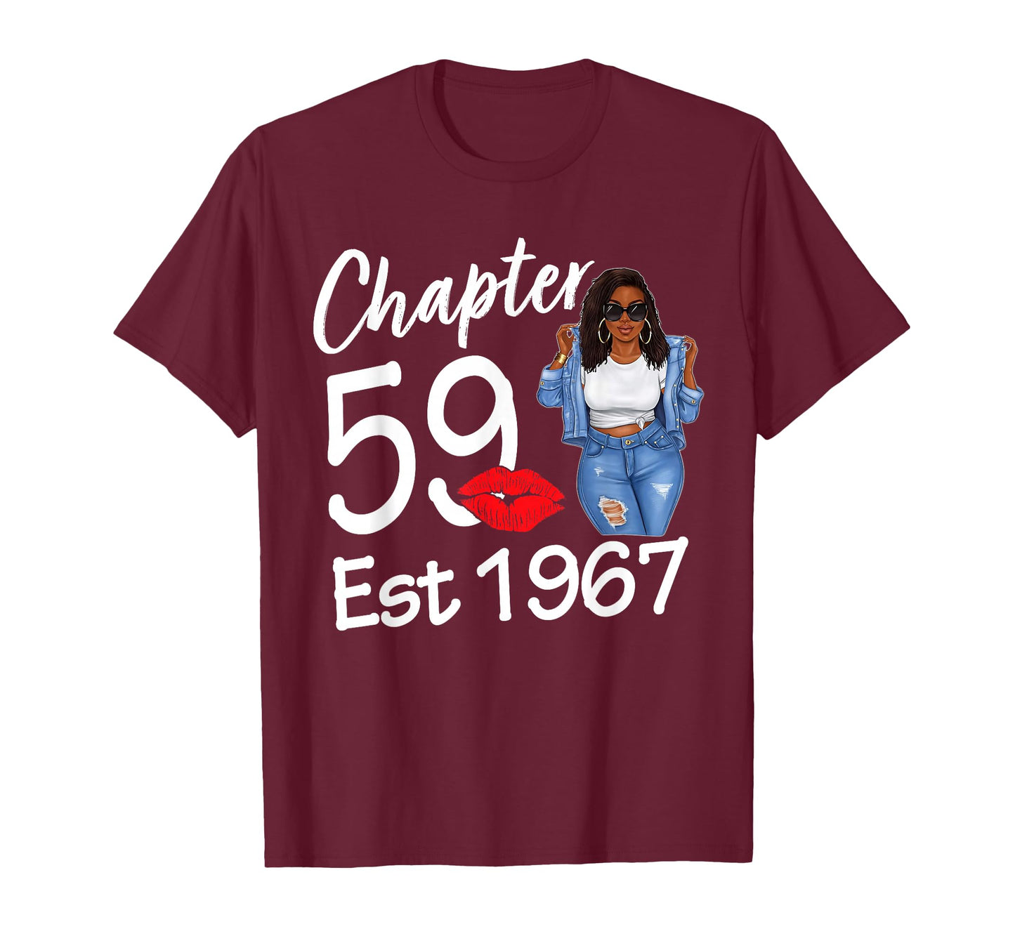 Chapter 59 Est 1967 59th Birthday Afro Black Queen T-Shirt