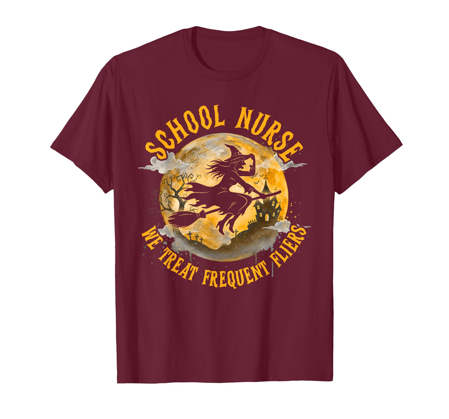 Halloween Vibes Spooky School Nurse We Treat Frequent Fliers T-Shirt