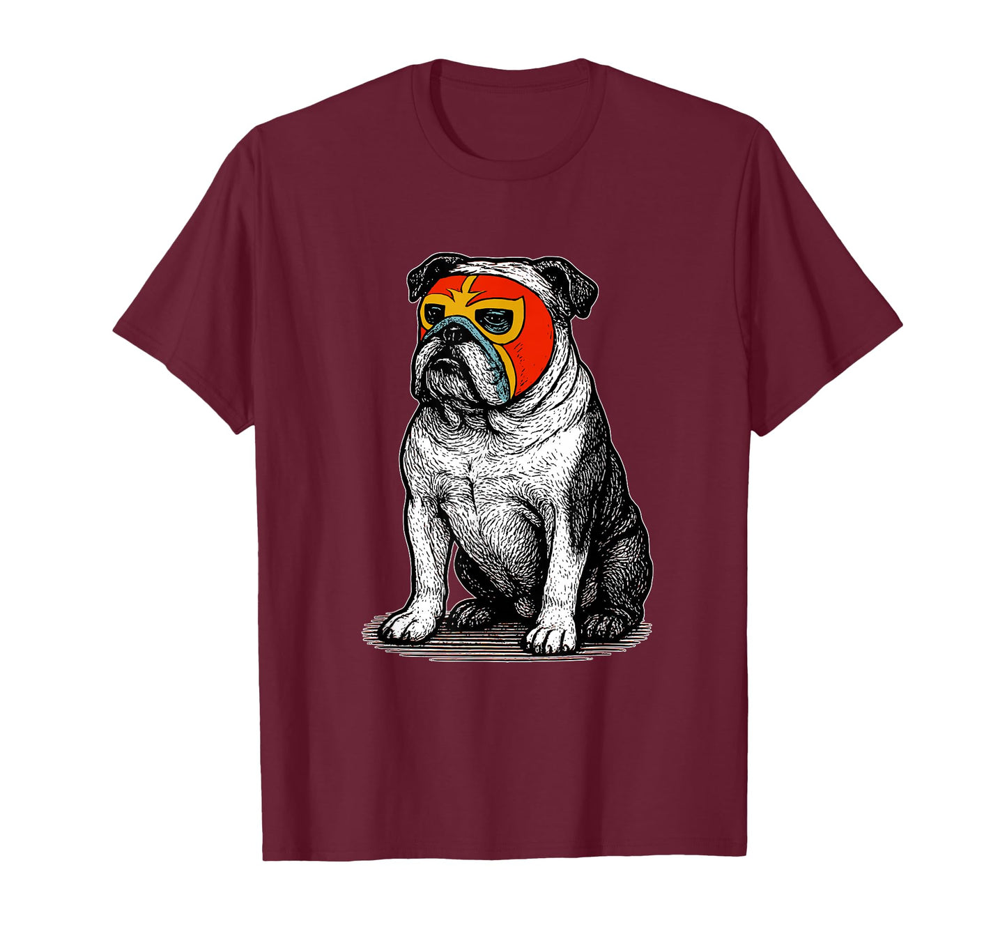 Vintage English Bulldog Luchador Mask Lucha Libre Dog Dad T-Shirt