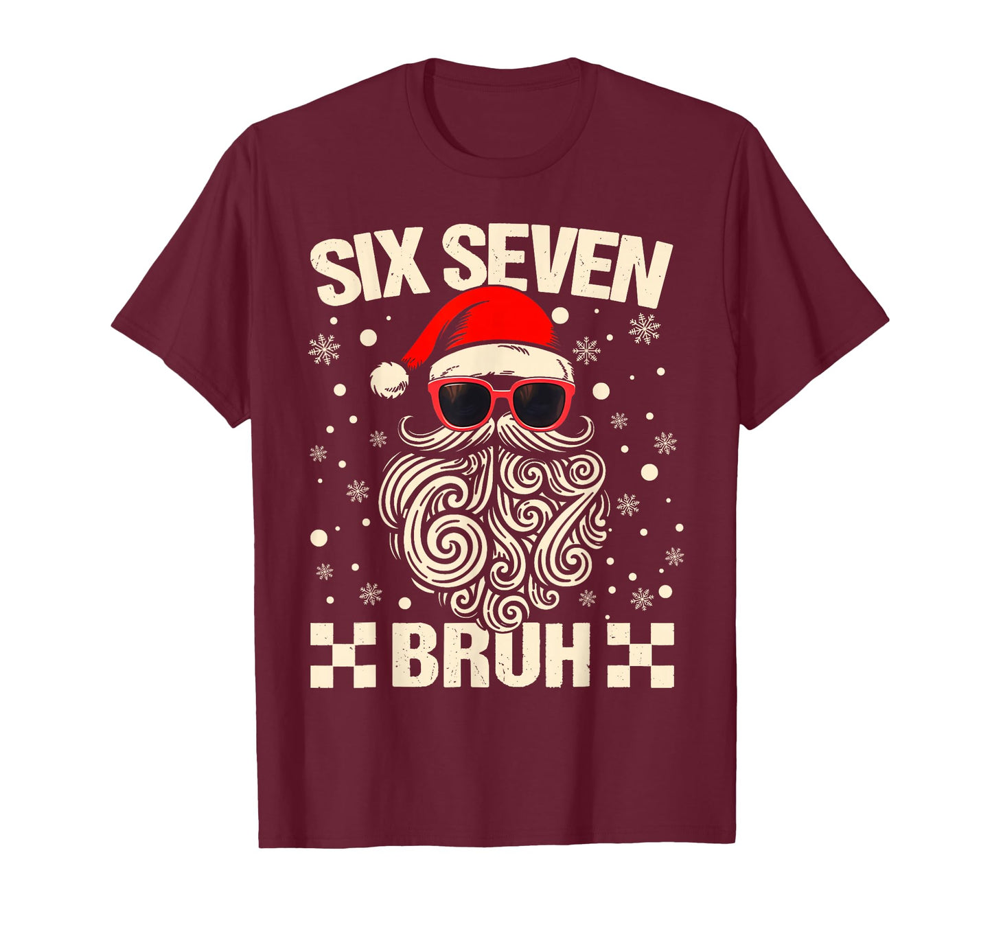 Bruh 67 Christmas Santa Six Seven 6 7 Boys Christmas Pajamas T-Shirt