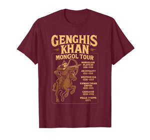 Genghis Khan Mongol Tour Vintage History Design T-Shirt