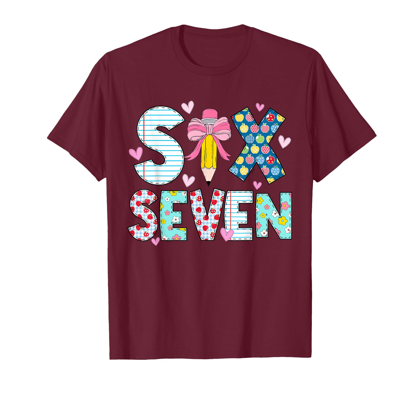 Six Seven Meme 67 Teacher Women Students Kids 6-7 Funny 6 7 T-Shirt