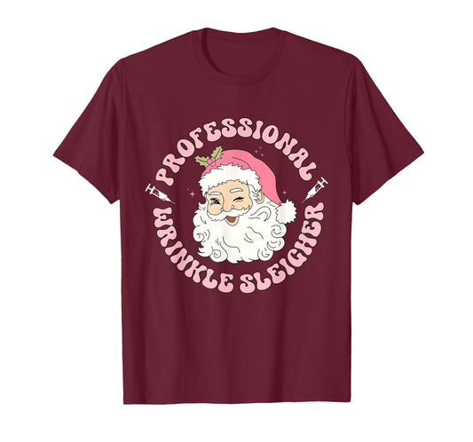 Professional Wrinkle Sleigher Botox Injector Nurse Christmas T-Shirt