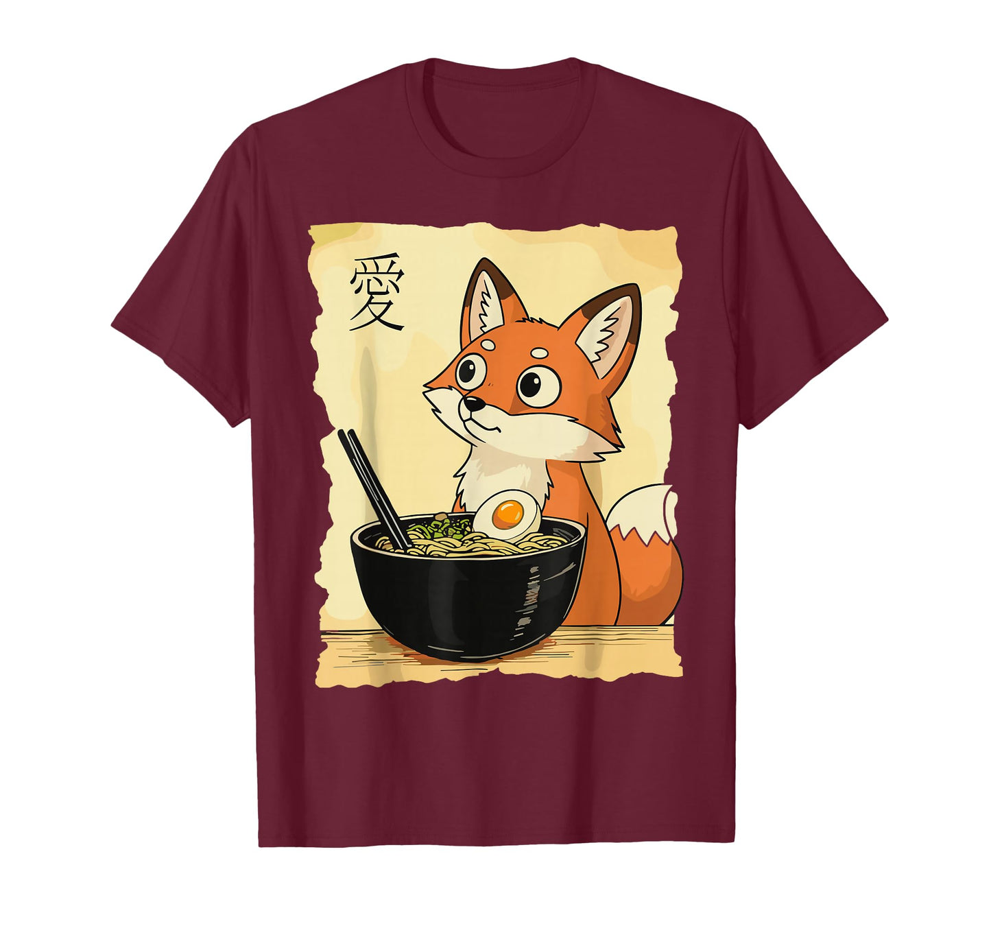 Funny Cute Fox Ramen Kawaii Anime Japanese Graphic Women Men T-Shirt