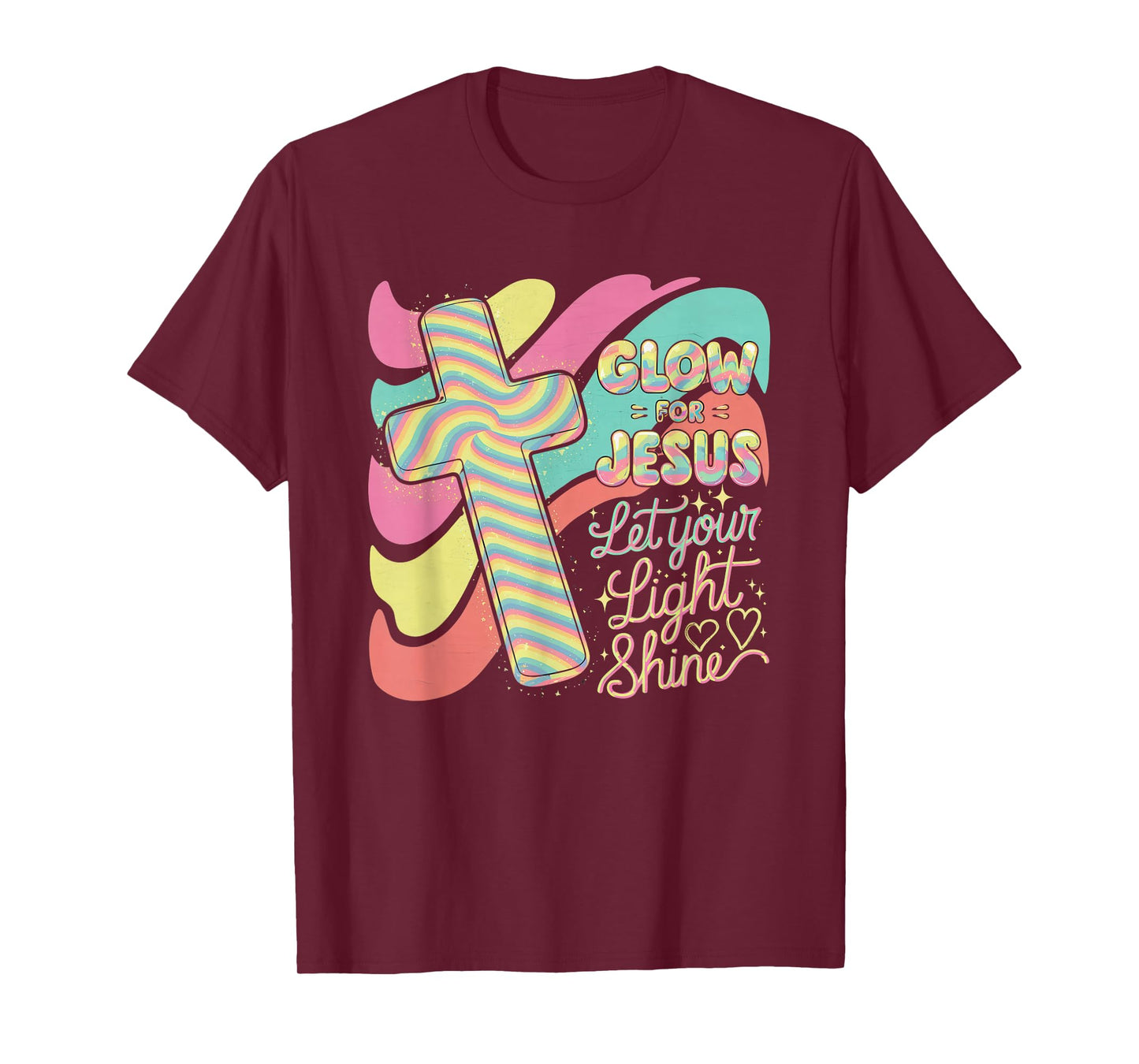 Glow for Jesus Tshirt Christian Faith Lion God Christianity T-Shirt