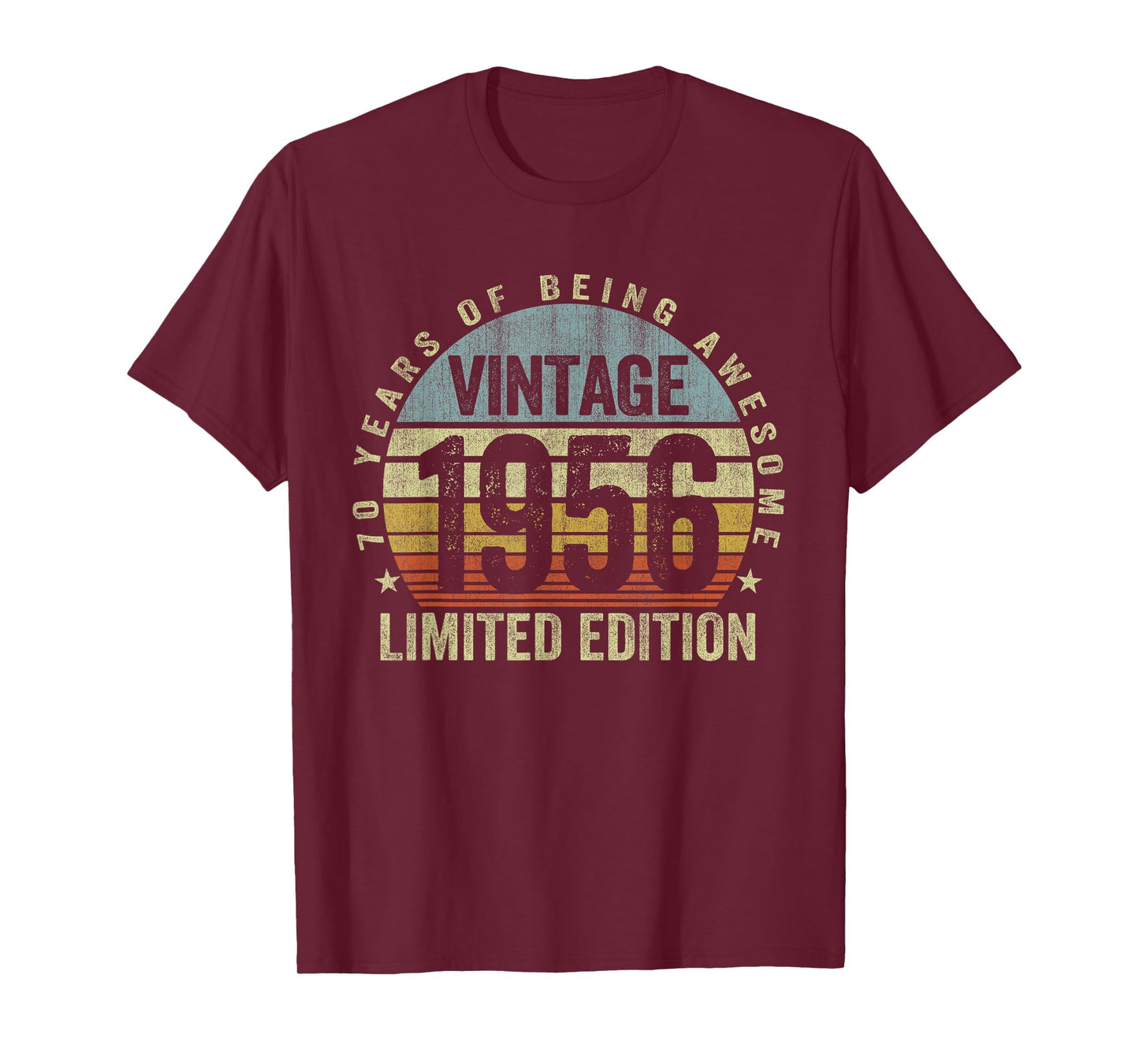 Vintage Born in 1956 Retro 70th Birthday Gifts 70 Years Old T-Shirt
