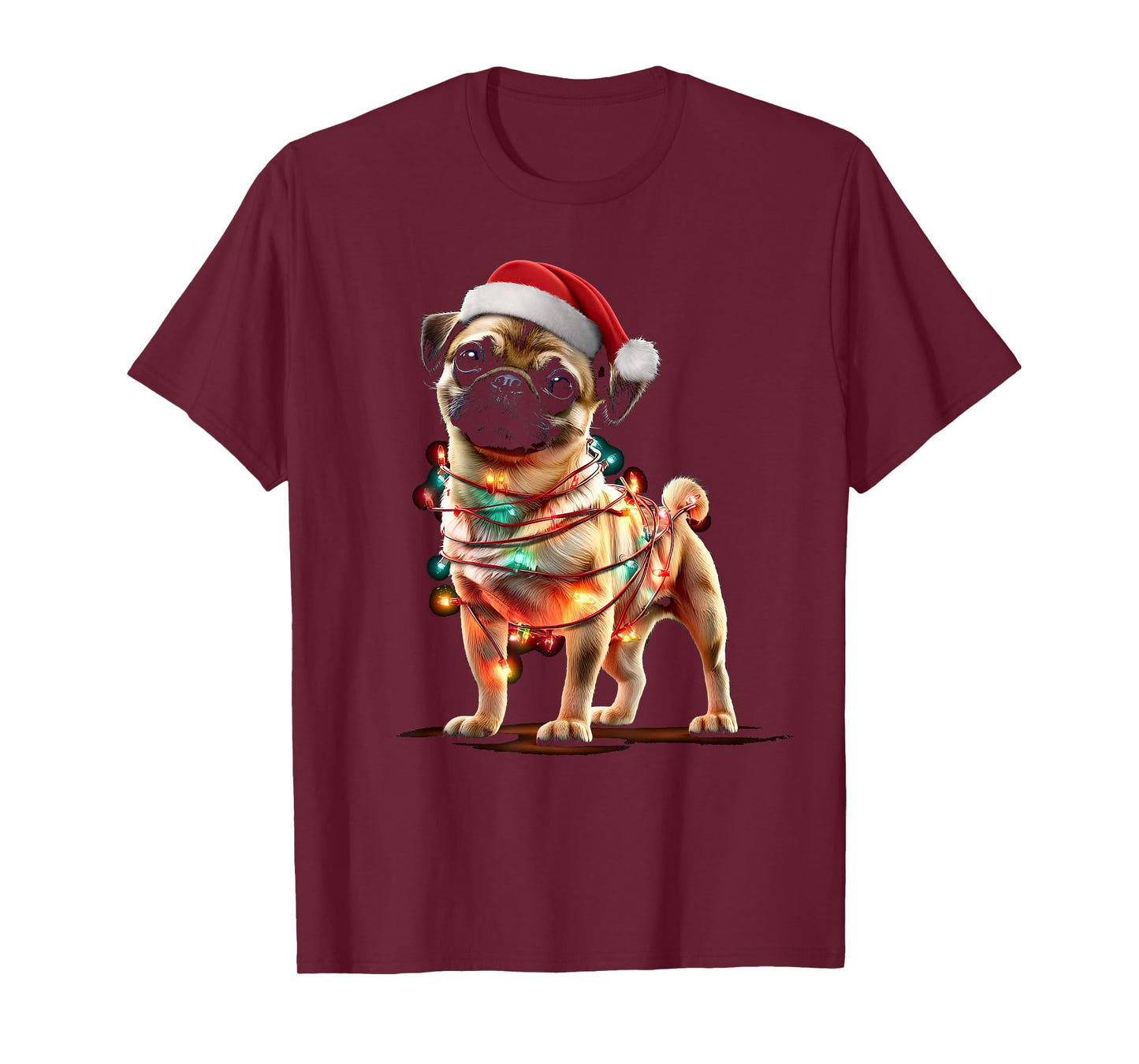 Funny Chug Christmas Graphics Dog Lights Lover T-Shirt