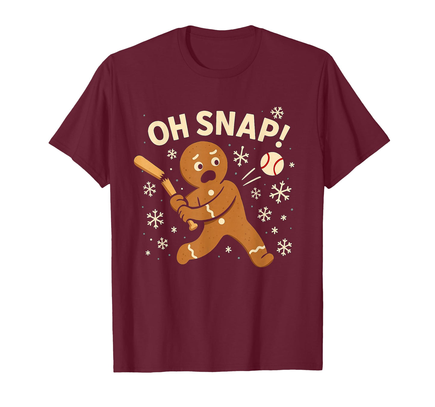 Oh Snap Gingerbreadman Christmas Baseball T-Shirt