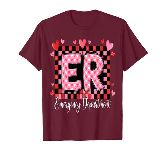 Cute Emergency Department Valentine ER Valentines Nurse T-Shirt