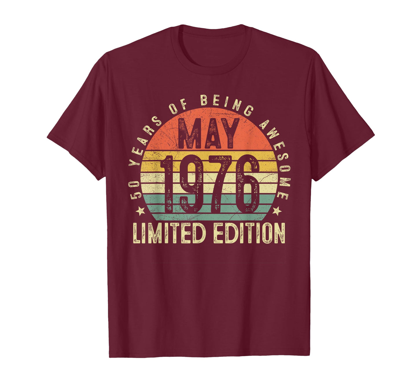 50 Year Old Vintage Born in May 1976 50th Birthday Men Women T-Shirt