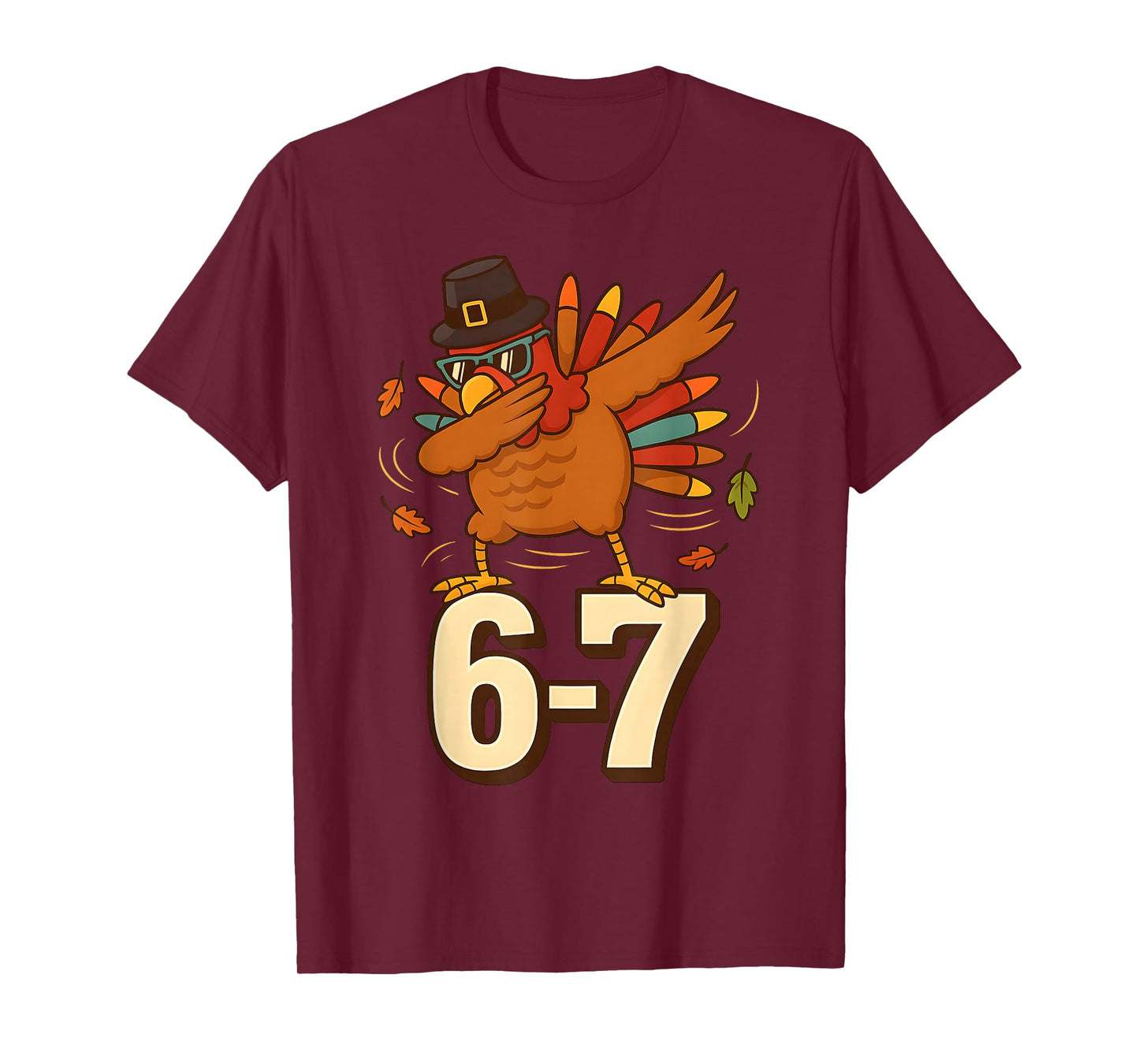 Funny 67 Thanksgiving Turkey Dabbing Six Seven Meme Boys T-Shirt