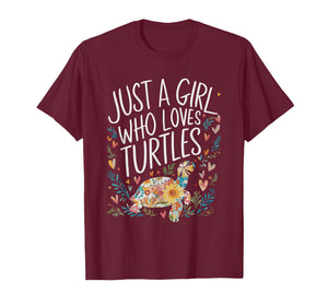 Cute Just A Girl Who Loves Turtles Men Women Girls T-Shirt