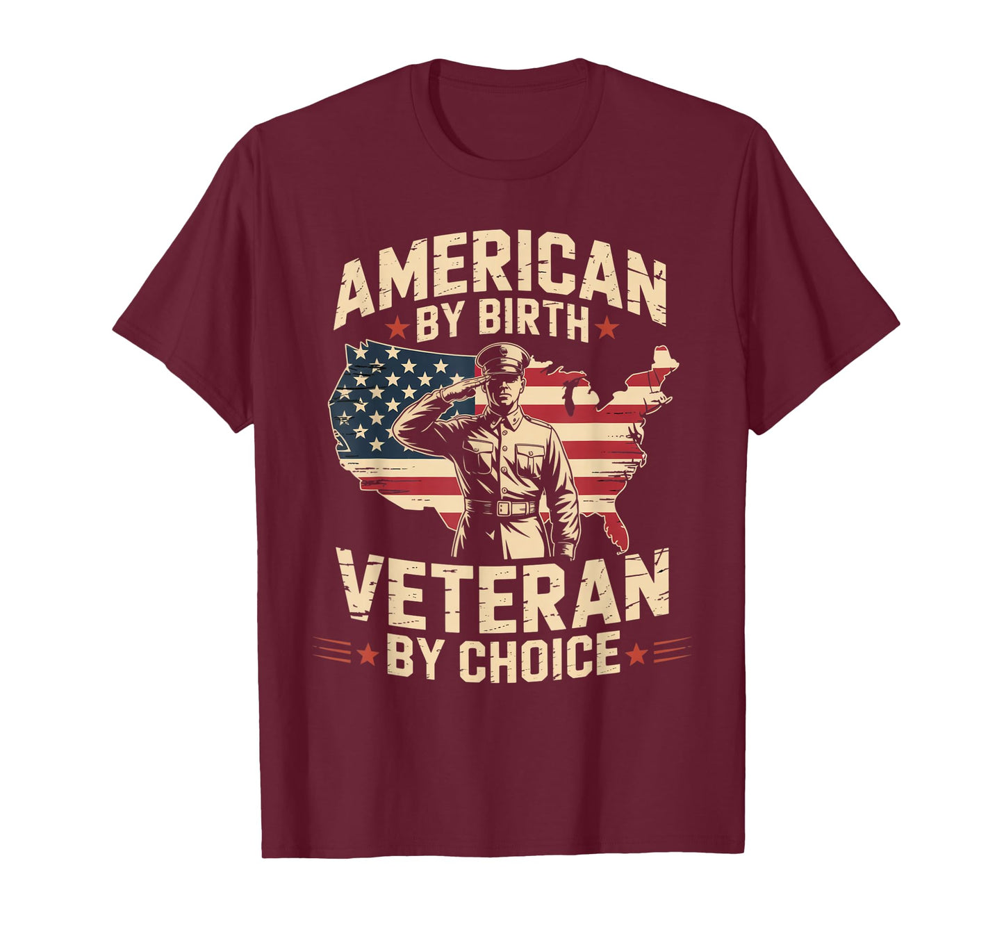 American by Birth Veteran by Choice US Flag Veterans Day T-Shirt
