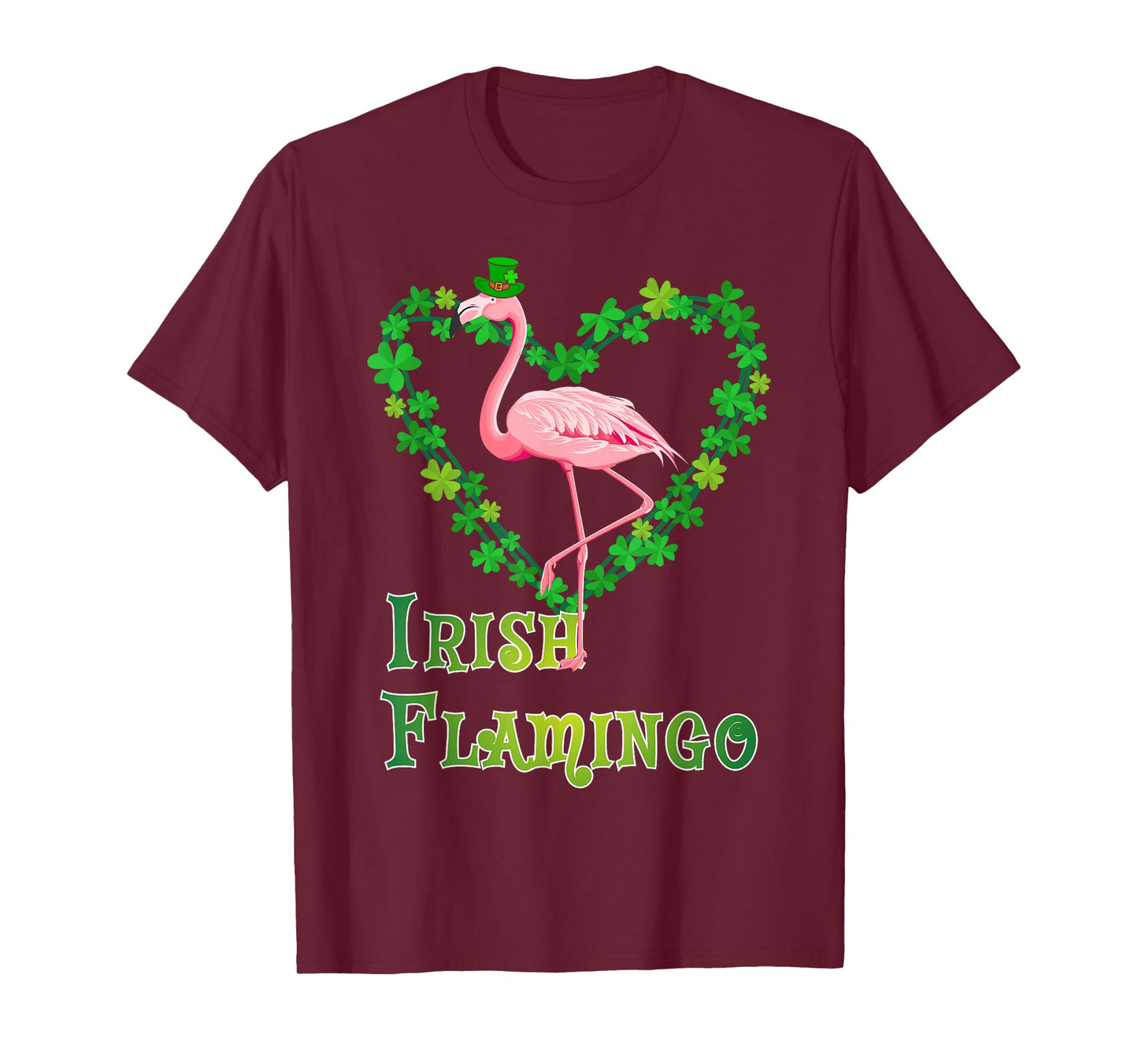 Irish Flamingo Green Saint Patrick Day Lucky St Pattys Day T-Shirt