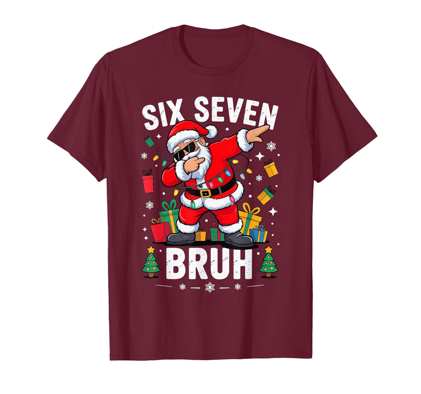 Bruh 67 Six Seven Santa Dabbing Christmas T-Shirt