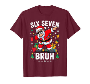 Bruh 67 Six Seven Santa Dabbing Christmas T-Shirt