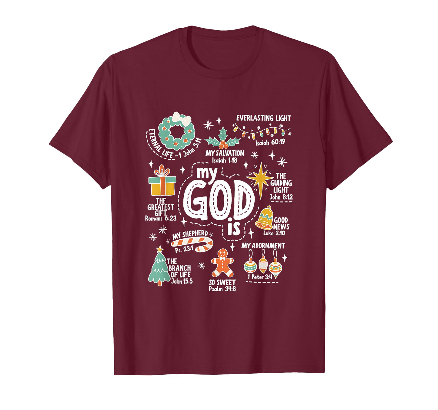My God is Christmas Jesus is The Reason Faith Christian Xmas T-Shirt