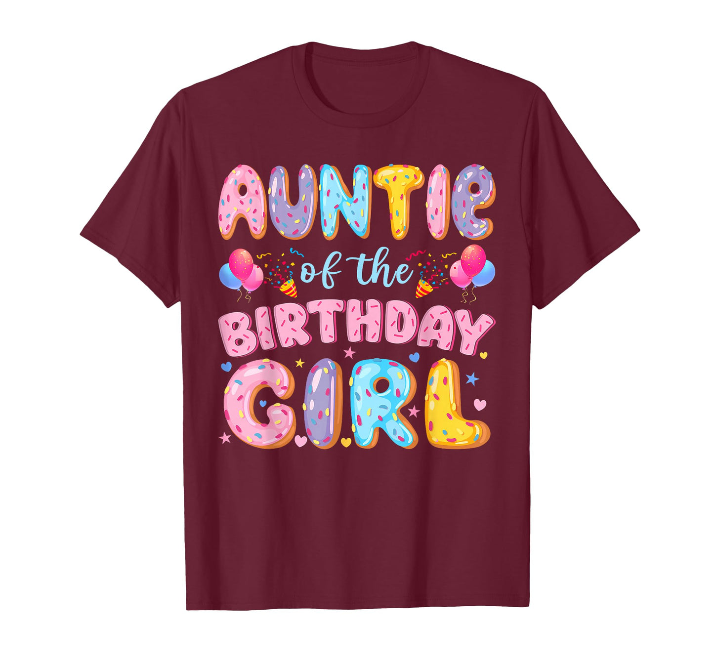 Auntie of The Birthday Girl Sweet Donut Birthday Party T-Shirt