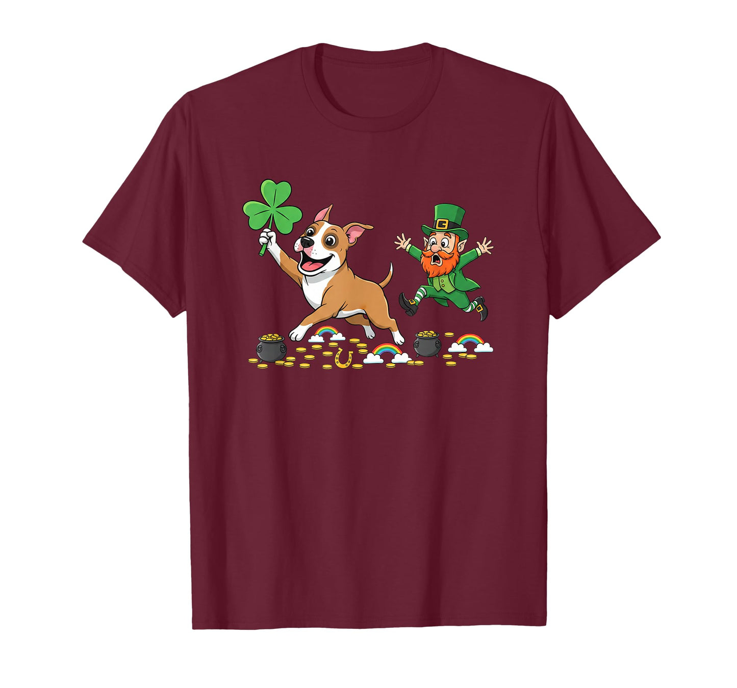 Funny American Staffordshire Terrier Clover St Patricks Day T-Shirt
