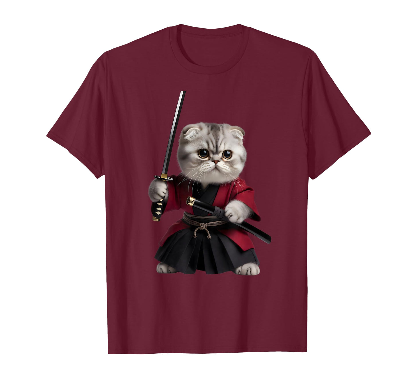 Scottish Fold Cat Samurai T-Shirt