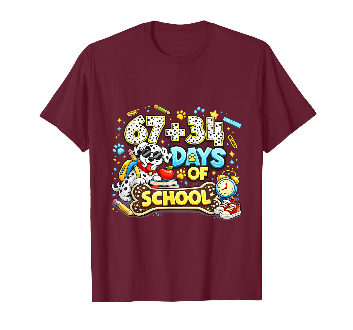 67+34 Days of School Graphic T-Shirt