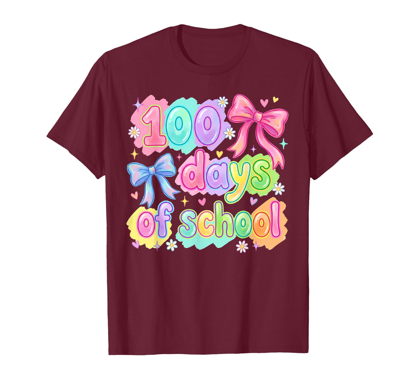 100th Day of School 100 Days Women Coquette Bow Girls T-Shirt