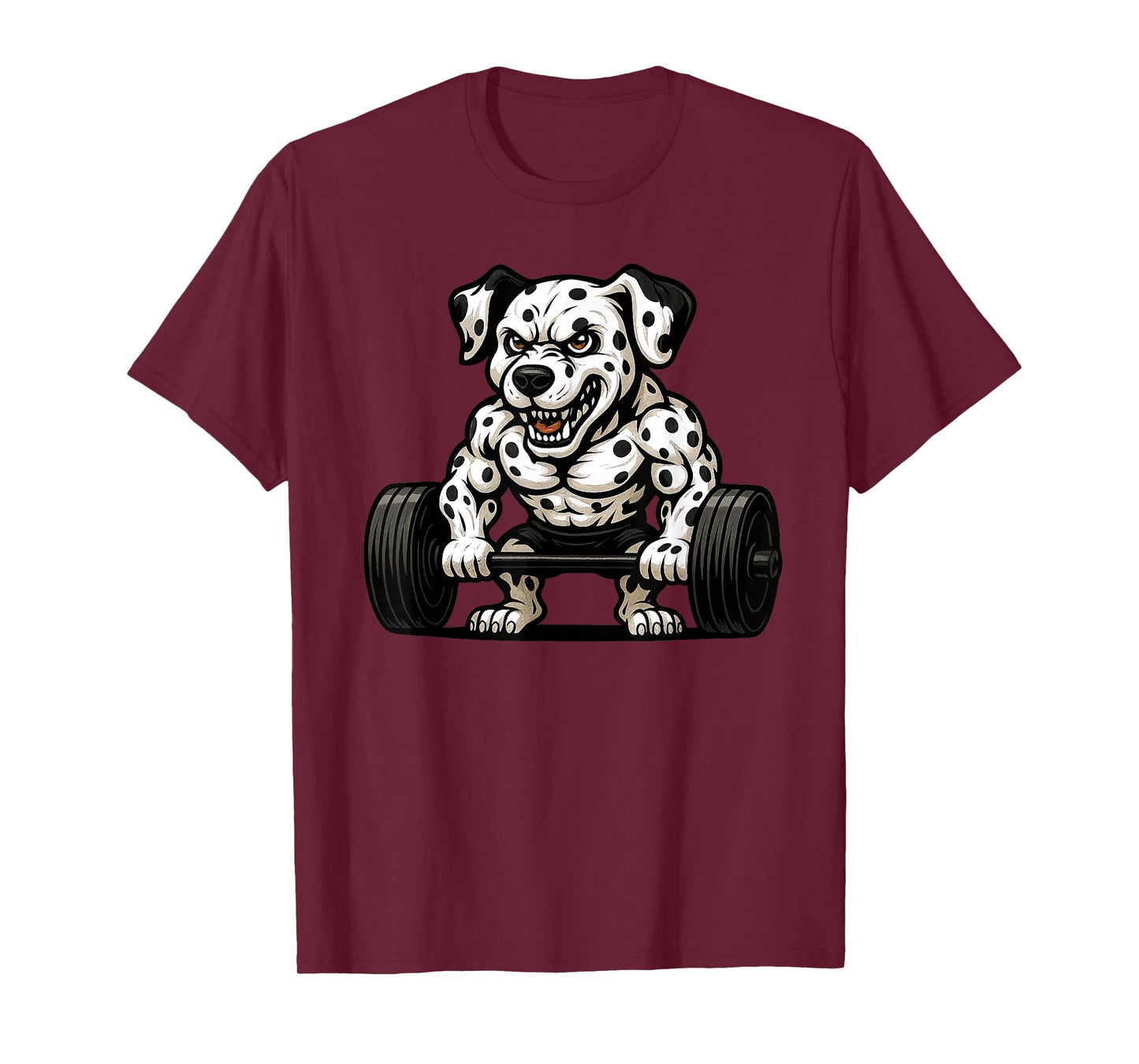 Dalmatian Weightlifting Bodybuilder Workout Gym Dog Lover T-Shirt