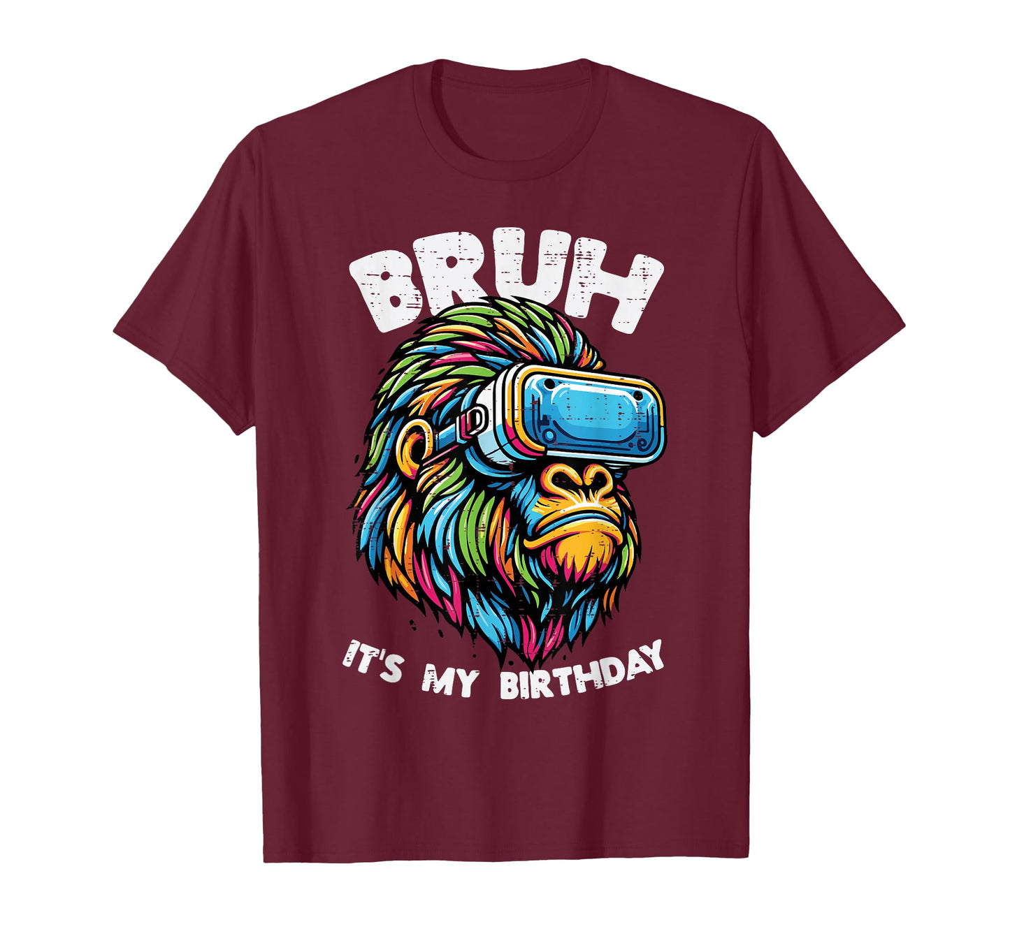 Bruh Its My Birthday Gorilla Bday Party Men Boys Kids Youth T-Shirt