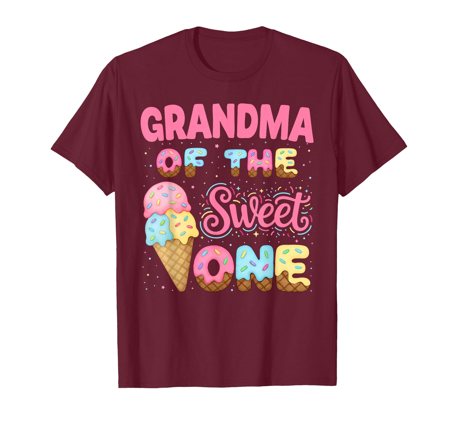 Grandma of The Sweet One Ice Cream Matching Birthday Family T-Shirt