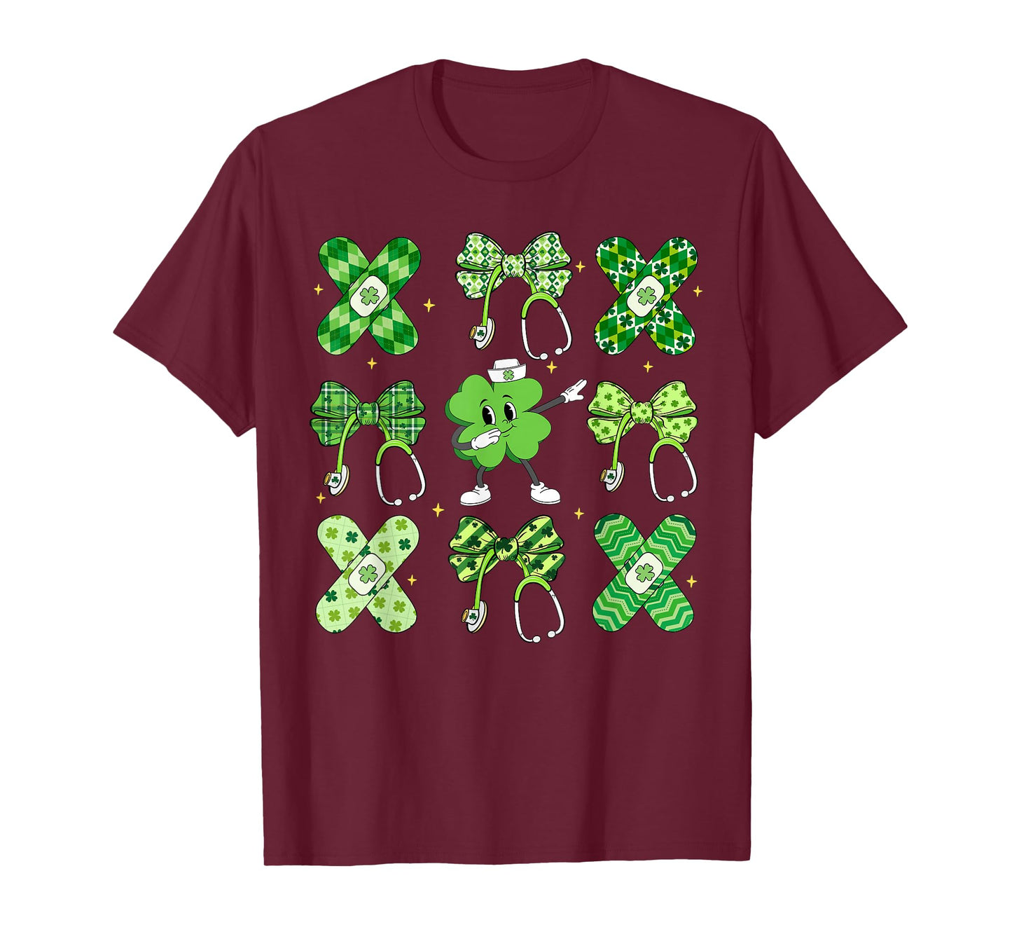 Nurse Coquette Lucky Shamrock Charm Patrick's Day Nursing T-Shirt