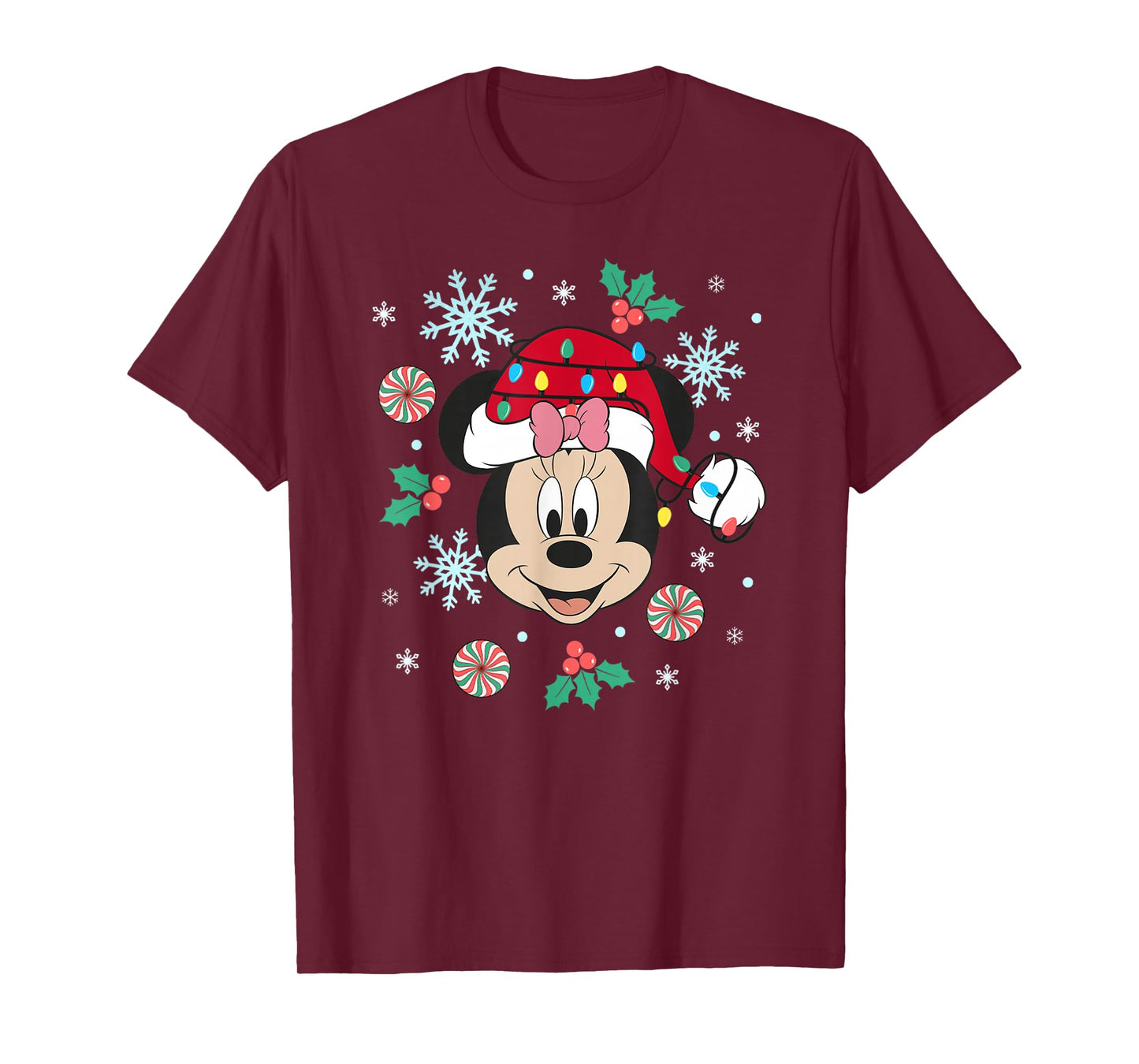 Disney Minnie Mouse Christmas Ornaments Big Face T-Shirt