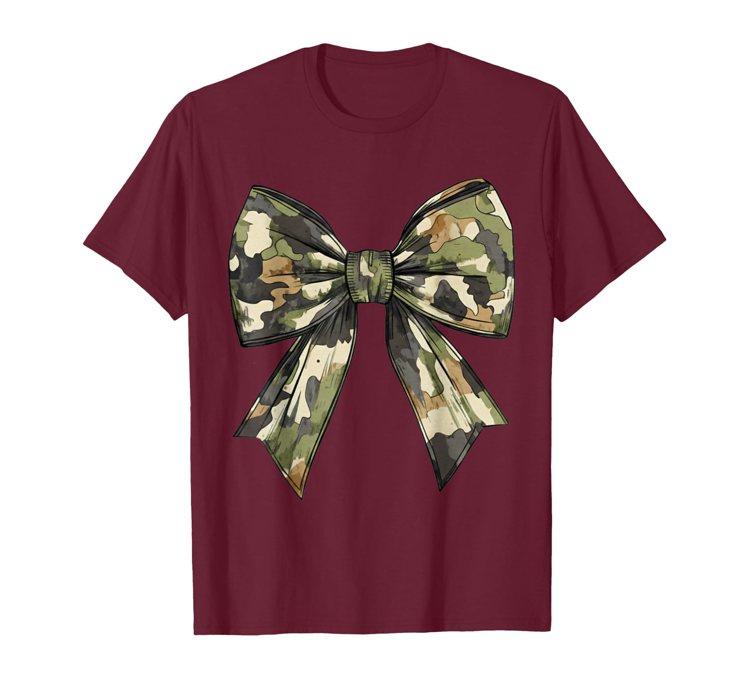 Camouflage Old Camo Bow Camo Coquette Bow Hunting Women Girl T-Shirt