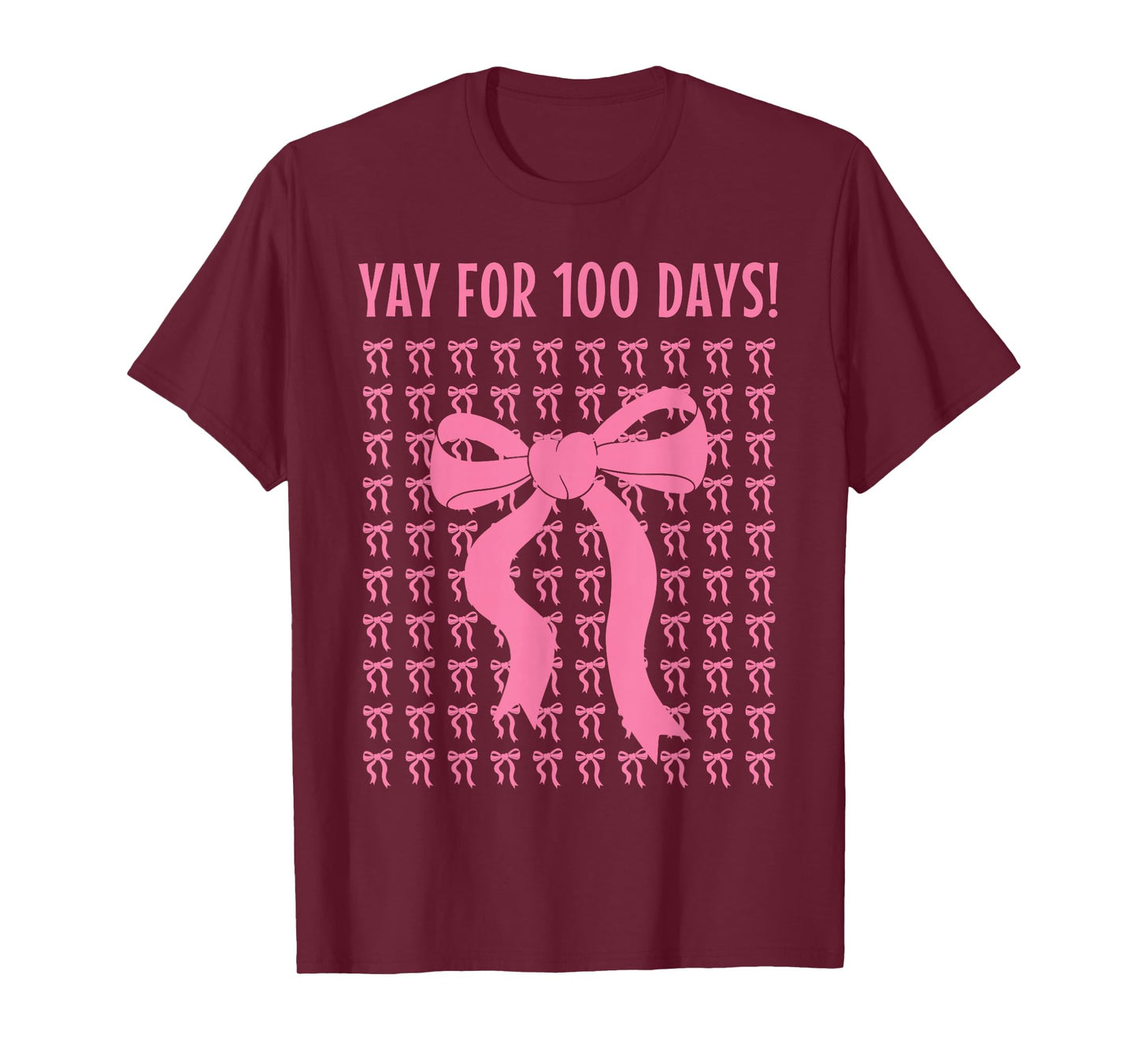 Yay for 100 Days of School Pink Bows Celebration T-Shirt