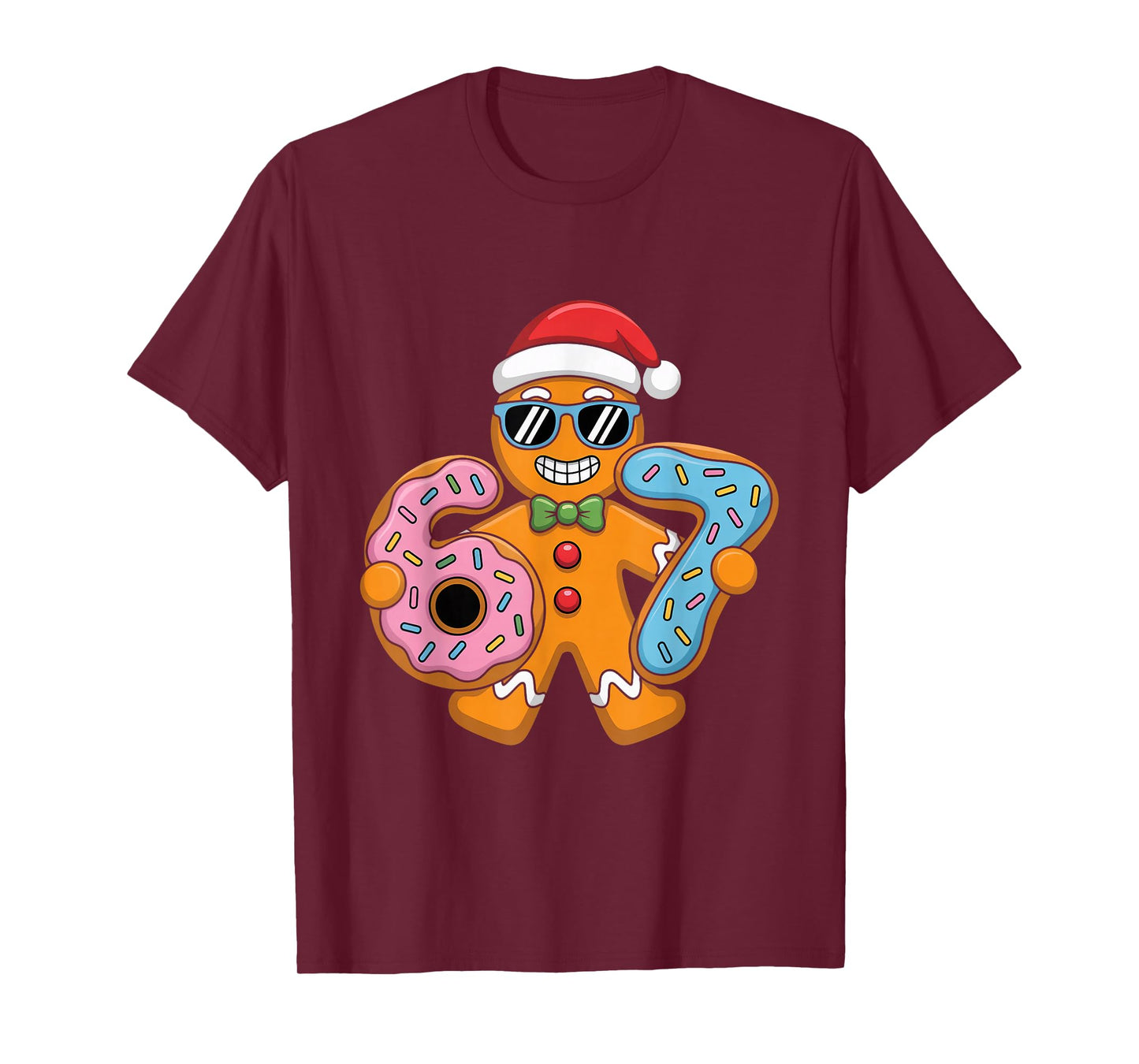 Gingerbread Six Seven 67 Christmas Meme Drip T-Shirt