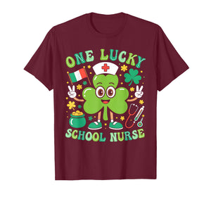 One Lucky School Nurse St Patrick's Day Shamrock Irish Women T-Shirt