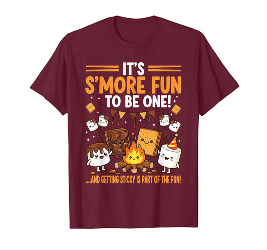 It’s S’More Fun to Be One Funny Cute Camping Birthday T-Shirt