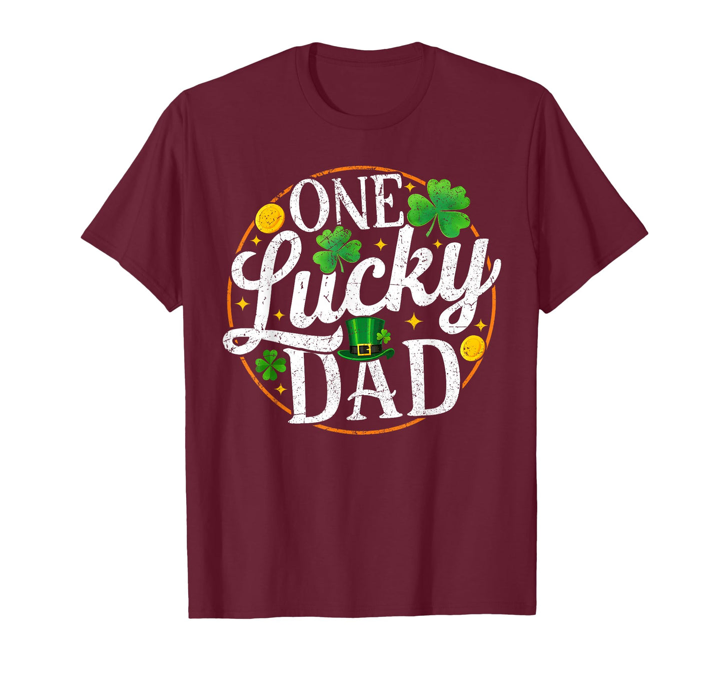 One Lucky Dad St Patricks Day Shamrock Men T-Shirt