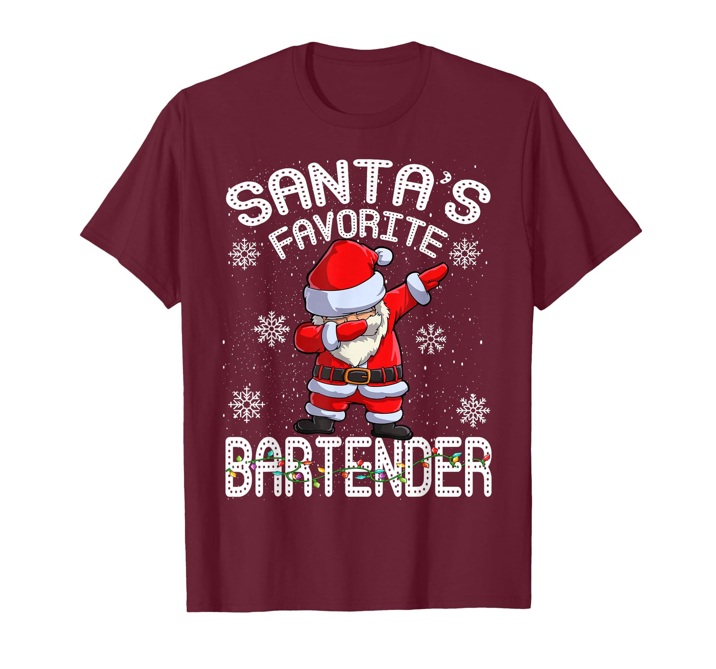 Santa's Favorite Bartender Christmas T-Shirt