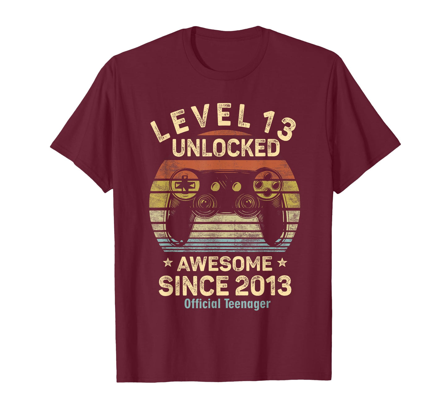 Level 13 Unlocked Official Teenager 13th Birthday Gaming T-Shirt
