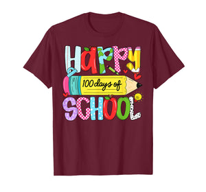 Happy 100th Day of School 100 Days Teacher Boy Girl Kid T-Shirt