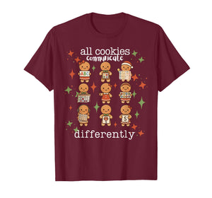 All Cookies Communicate Differently Xmas Autism Awareness T-Shirt