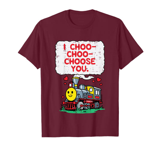 Kids Valentines Day Train I Choo Choose You Boys Kids Toddler T-Shirt