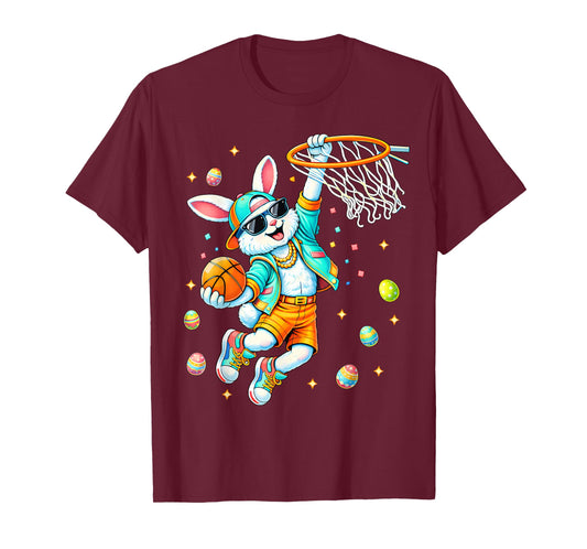 Funny Cool Rabbit Basketball Easter Men Boy Toddler Kid T-Shirt