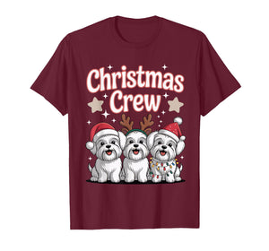 Christmas Crew Xmas Puppy Dog Breed Funny Christmas Maltese T-Shirt