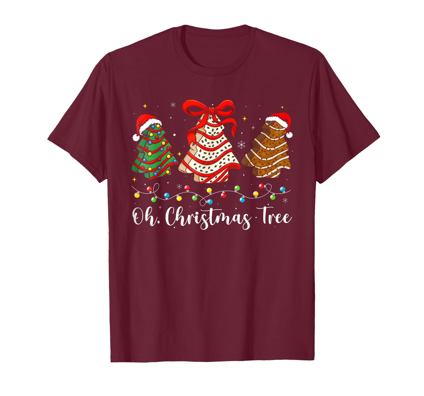Groovy Oh Christmas Tree Cakes Debbie Becky Jen Cake Lovers T-Shirt
