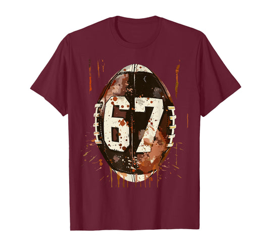 Football 67 Six Seven Alpha Slang 6 7 Meme Kids Teachers Boy T-Shirt