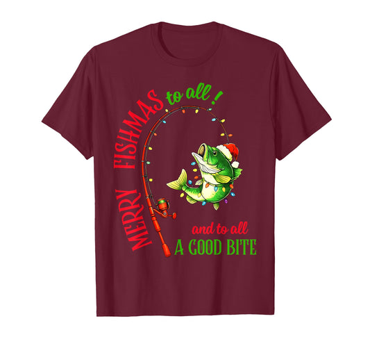 Merry Fishmas to All Fishing Fisherman's Funny Christmas Men T-Shirt