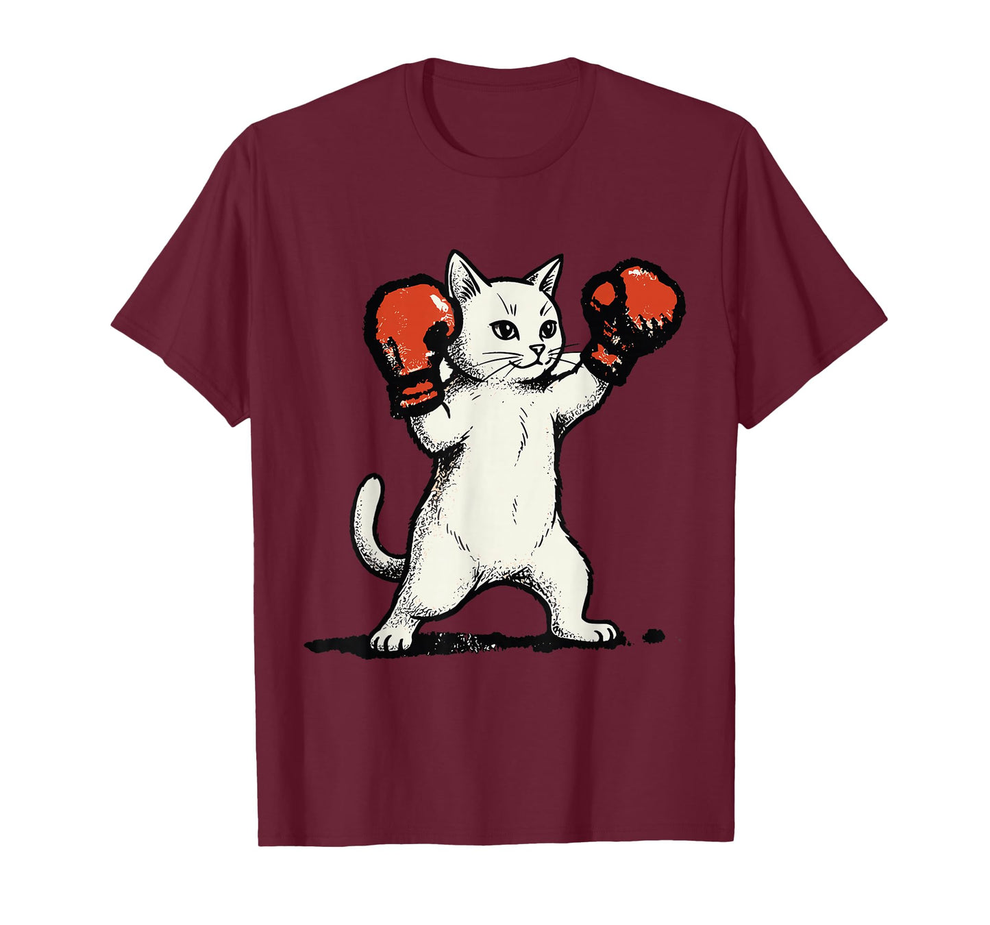 Boxing Cat Shirt Fighter Funny Animal Graphic Boxer Men T-Shirt