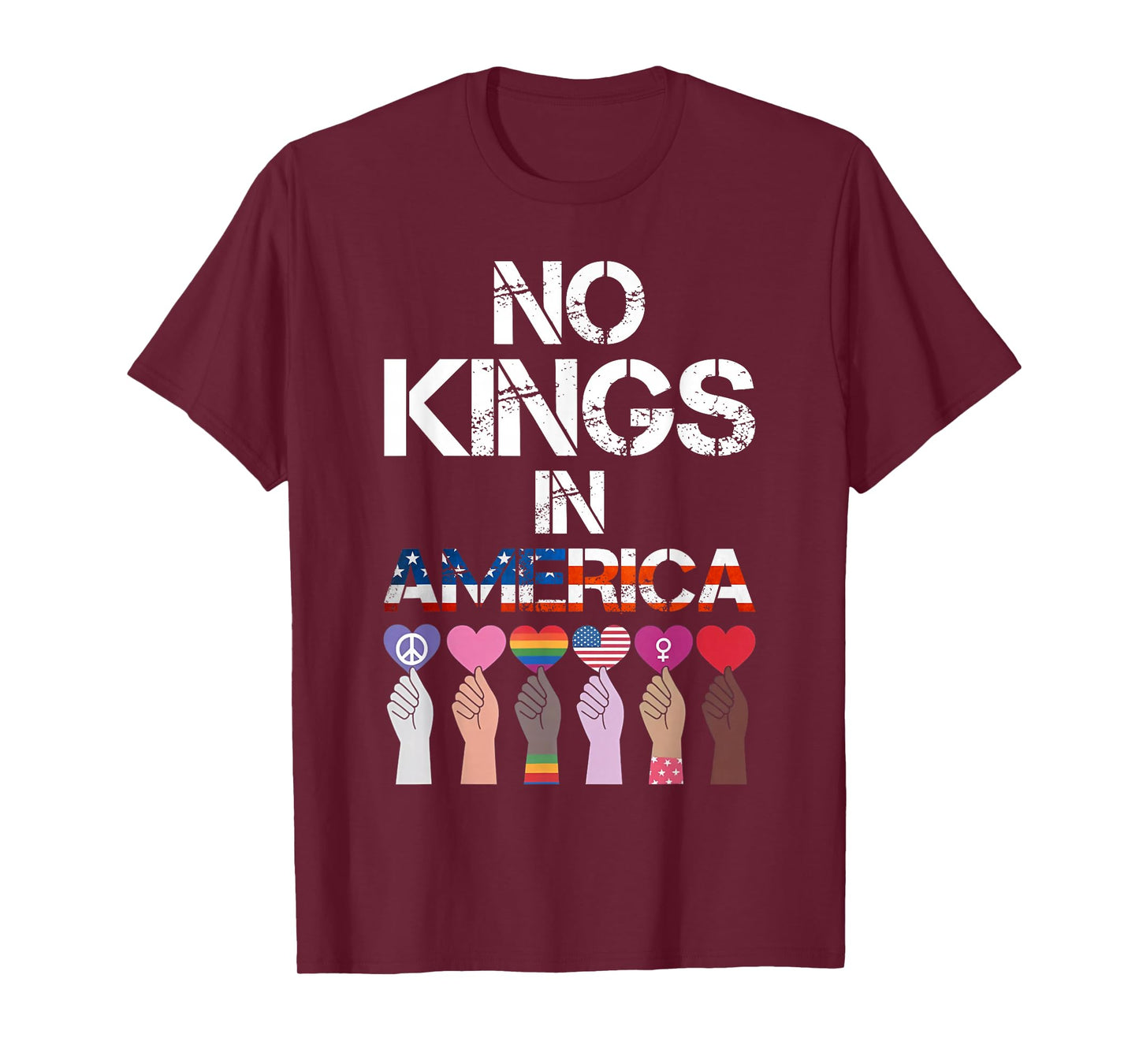 No Kings in America - No Kings Political Protest Men Women T-Shirt