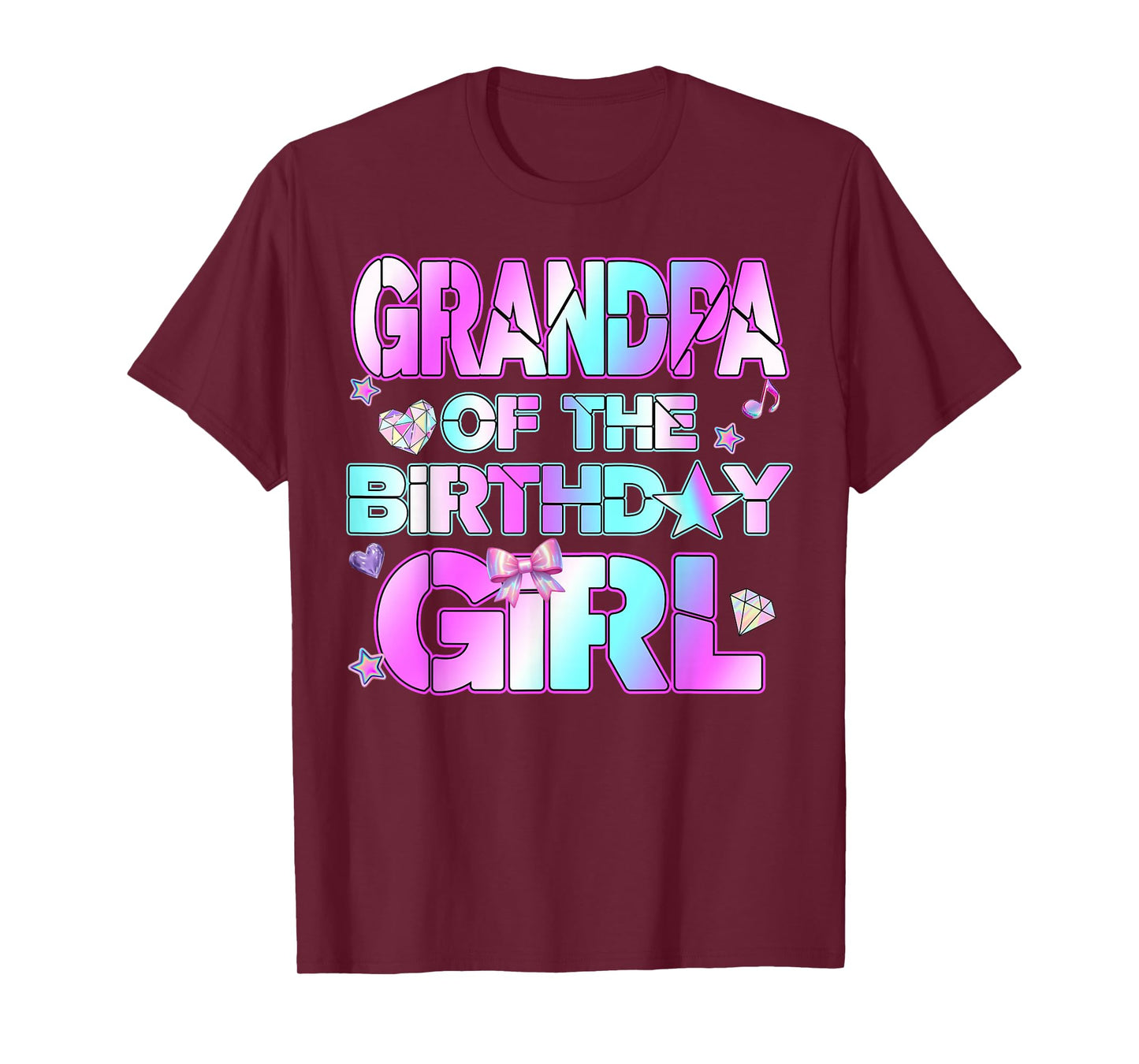 Grandpa The Birthday Girl Kpop Family Birthday Party Girls T-Shirt